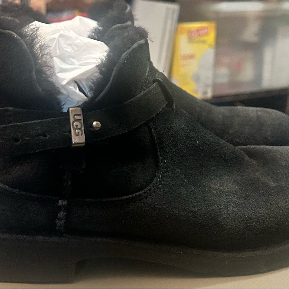 Black Suede Ankle Boots - Picture 2 of 4